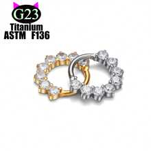 1pc Shiny Luxury! Multiple Zirconia Cool Link Design Unisex Nose Ring Earring, Fashionable Casual Eye-Catching Piercing Jewelry! - Multicolor - View 3