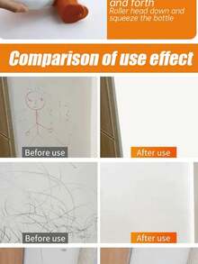 1瓶白色墙面漆，大滚筒，用于墙面修补，适用于乳胶漆、水性漆，最适合去除墙面污渍，白色墙面漆（白色）