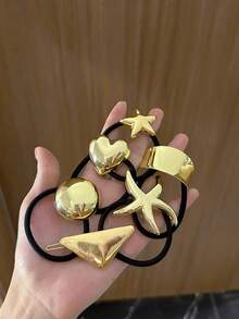 Set da 7 pezzi/6 pezzi/5 pezzi/1 pezzo di fermagli per capelli in metallo minimalisti, elastici per coda di cavallo, elastici per capelli, scrunchies, corda per capelli elastica, accessori per capelli, regali