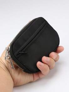 1 pieza Monedero compacto y multifuncional minimalista, monedero pequeño y estuche para llaves, Tamaño: 11.5cm*7.5cm*2cm - Negro - Ver 6