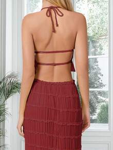 Women Tank Tops & Camis - Brick Red - View 2