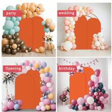 Couverture d'arrière-plan voûté orange, 1,5 m, 1,8 m, 2 m, 2,2 m Accessoires en spandex pour couverture d'arche de mariage, tissu d'arrière-plan de dôme d'arche pour décoration de stand d'arche de mariage pour fête d'anniversaire (étagère non incluse, fond en tissu uniquement)