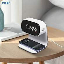 Alarm Clock With Wireless Charging, Dimmable Night Light, Snooze Function, Fast Charging,LED Display, Modern Bedside Clock, Suitable For Bedroom, Children, Teens, Adults, Unisens Gift