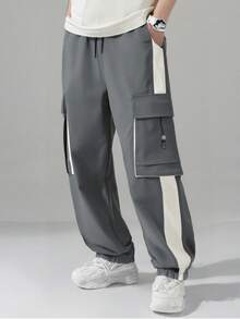 1pc Men's Summer Fashion Cargo Pants, Casual Loose Harem Style Streetwear Ankle-Tied Jogger Pants