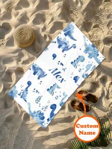 Personalized Kids Beach Towel,Summer Birthday Gift For Kids,Summer Vibes,Girls Beach Trip,Custom Beach Towel,Swimming Pool,Beach Decor - Multicolor - View 2