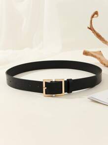 1 pièce Ceinture décontractée grande taille pour femmes avec boucle en forme de cœur et boucle texturée en pierre en forme de croissant, polyvalente pour jeans, robes et manteaux d'été, école