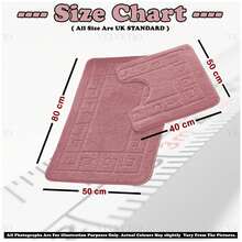 VELVETIO Bath Mat Set 2 Piece Non Slip Rubber Pedestal And Bath Mat Set Toilet Greek Bathroom Rug New - Dusty Pink - View 8