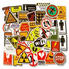 50 pezzi Adesivi rimovibili e impermeabili, avvisi di attenzione per valigie, trolley, moto, auto, adesivi graffiti impermeabili, forniture scolastiche, tornando a scuola