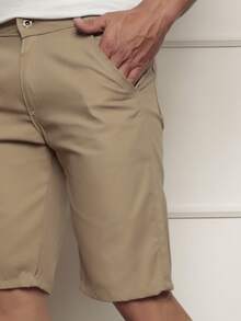 Men's Bermuda Shorts Colored Twill Premium Jeans Various Colors - Màu Khaki - Xem 2