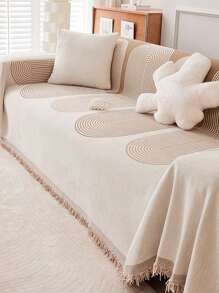 1 Pièce Serviette De Canapé À Motif De Ligne, Housse De Canapé Résistante Aux Rayures Et À La Saleté Lavable, Utilisée Pour La Décoration De Chambre À Coucher, De Bureau, De Salon Et De Maison, Toutes Saisons.