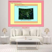 1pc Green Plant Hanging Tapestry, Background Decor, Wall Decor, Polyester Tapestry, Living Room, Bedroom, Office Wall Decoration, College Dorm, Home Decor, Party Decor, Printed Rectangular Kitchen Wall Hanging Fabric With Draping Effect, Comes With 3 Wall Nails And 2 Clips
