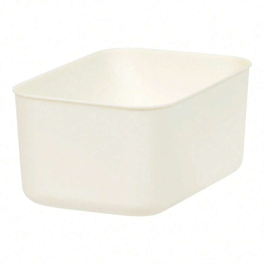 Small Plastic Storage Organizer Basket, White - 1 - View 1