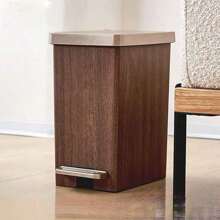Cestino dei rifiuti con pedale 12L/16L, bidone della spazzatura di alta gamma con finitura in legno, con doppio scomparto e coperchio, impermeabile, per uso domestico, salotto, bagno, toilette, per l'organizzazione della cucina