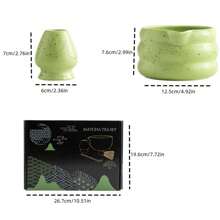 Coffret à thé matcha, comprenant un contenant de poudre de matcha, un bol à matcha avec bec verseur, boîte cadeau pour la rentrée des classes