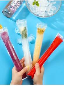 100pcs Beverage Bag, Disposable Juice Bag, Cool Summer Essential, Large Capacity DIY Waterproof Popsicle Bag, Suitable For Family Festivals, Parties, Celebrations And Other Occasions