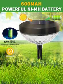 2/4/6pcs Bright Solar Pathway Lights ,Color Changing+Warm White LED Solar Lights Outdoor,Solar Path Lights,Solar Powered Garden Lights For Walkway Yard Backyard Lawn Landscape Decorative - Warm Light + Color Light - View 6