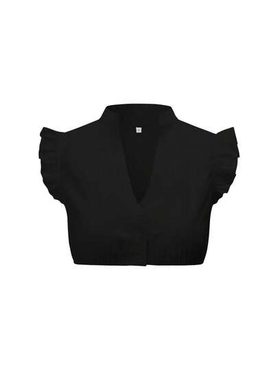 Damen Oktoberfest Dirndl Bluse, traditionelle bayerische Dirndl Bluse Hemd V-Ausschnitt Crop Top, Halloween