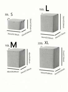 1pc Large Capacity Modern Rectangle Fabric Storage Bags, Multipurpose, Non-Waterproof Closet Organizers For Bedroom, Home, And Moving - Easy To Use, Space-Saving, And Foldable