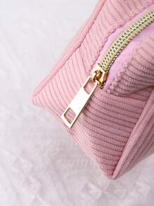 1 Pc Custom Heat Transfer Corduroy Pencil Case, With Customizable Text, An Essential Stationery Organizer, Makeup Bag, Toiletry Bag, And Travel Essential. Large Capacity, Suitable For School And Office Use. A Creative Gift, Perfect For Thanksgiving, Birthdays, And Back-To-School Seasons.