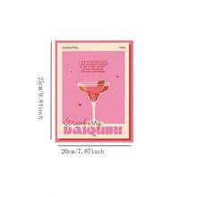 1 件/6 件无框架复古鸡尾酒饮料帆布印刷墙艺术，彩色果汁饮料墙饰，可爱学院风房间美学艺术品墙画，适用于客厅卧室浴室餐厅酒吧走廊厨房墙饰，无框架 - 彩色 - 查看 6