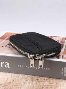 1 pieza Monedero compacto y multifuncional minimalista, monedero pequeño y estuche para llaves, Tamaño: 11.5cm*7.5cm*2cm - Negro - Ver 7