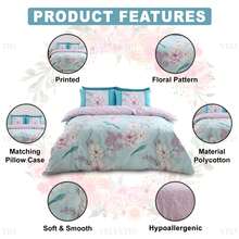 VELVETIO Gabby Printed Duvet Cover Set Soft And Smooth Skin Friendly Reversible Bedding With Matching Pillowcases - Blue - View 5