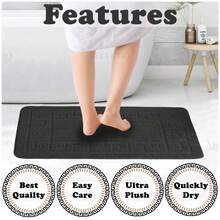 VELVETIO Bath Mat Set 2 Piece Non Slip Rubber Pedestal And Bath Mat Set Toilet Greek Bathroom Rug New - Charcoal - View 5