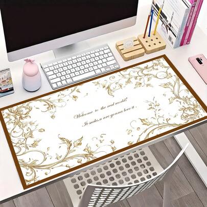 1개 초대형 확장형 게이밍 마우스 패드, 미끄럼 방지, 꽃무늬 디자인, 내구성 있는 데스크 매트, e스포츠, 컴퓨터 및 사무실, 식탁 매트, 아일랜드 카운터 매트에 적합