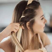 Set de 4 piezas para rizar el cabello sin calor: Diadema con varillas para rizar, horquillas con anillos para el cabello, lazos elásticos para el cabello, herramienta de peinado ondulado suave DIY para rizos en cabello medio a largo, rulos, rizos sin calor, rizado del cabello, productos y accesorios para el cabello para la peluquería, la belleza y los productos esenciales de viaje