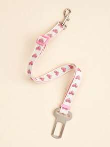 1 pieza Cinturón de seguridad para mascotas ajustable con patrón de corazón, adecuado para perros pequeños y gatos al salir