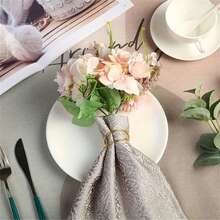 20 件/12 件/6 件/4 件/2 件金属餐巾环，简约合金餐巾环，适用于婚礼、派对、宴会、自助餐桌