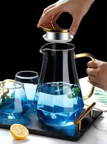 1pc Diamond Shaped Creative Fashionable High-Borosilicate Glass Cup, High-Quality Home Use Diamond Style Teapot