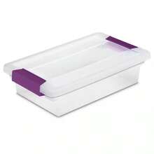 Sterilite 1.9qt Purple Latch Box Clear: Plastic Storage Bin With Lid, Portable, Stackable, Built-In Handles, Universal Use - 1 - View 2