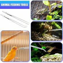 2pcs 10.6 Inch (Approx. 27.0 Cm) Extra Long Aquarium Tweezers, Stainless Steel Straight & Curved Forceps Set, Long Handle For Terrarium, Feeding Reptiles, Aquarium Plant Care & Gardening - Silver - View 5