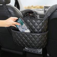 Large Capacity Car Seat Back Organizer - Durable Faux Leather Storage Mesh Bag With Hanging Mount, Lightweight Auto Interior Accessory Organizer
