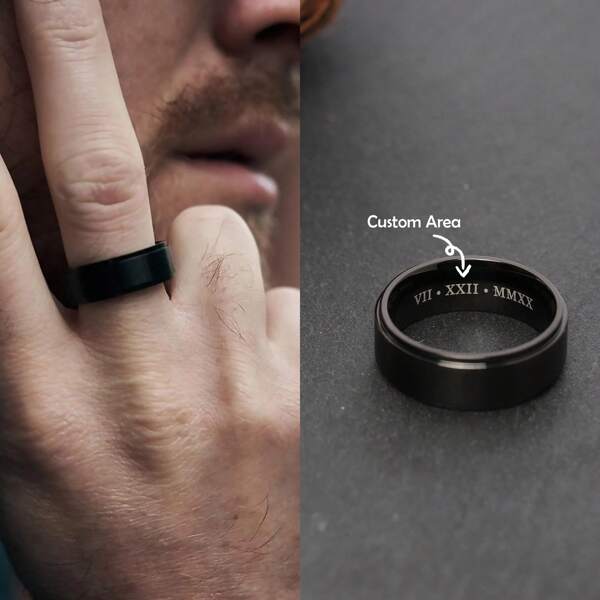 Personalized Promise Ring For Him, Unique Valentine's Day Gift For Him, Custom Ring For Men, Gift For Him, Valentines Gift For Boyfriend,1pc