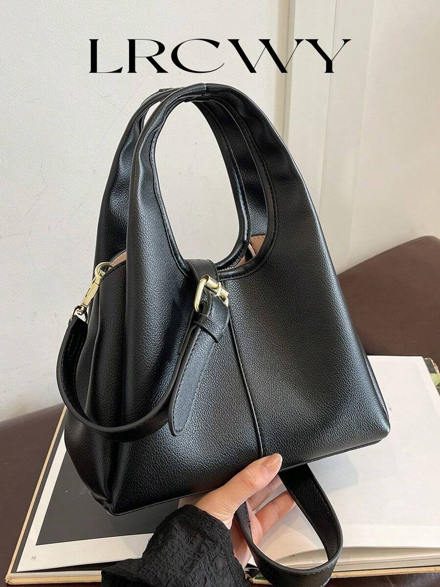Women's Fashion Tote Handbag, Stylish Elegant Bucket Bag With Large Capacity, Black Crossbody Bag For Women - Black - View 1