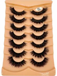 HBZGTLAD NEW 2 Box 14 Pairs Pairs Cat Eye Lashes Fluffy Faux Mink Lashes 8D Wispy Lashes Pack Dramatic Long Thick Volume Eyelashes False Eyelas - 6D-H56 - Xem 7