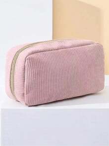1 Pc Corduroy Beauty Storage Bag - Corduroy Portable Clutch Large Capacity Cosmetic Bag Travel Storage Bag Women's Cosmetic Bag Lightweight And Simple Large Capacity Zipper Portable Washing Bag - Multifunctional Storage Bag Solid Color Hand Washable Casual Simple Daily Storage Clutch Fashion Cosmetic Bag Suitable For Storing Cosmetics, Daily Necessities, Mobile Phones, Headphones And Other Daily Necessities Travel Bag Essential - Multicolor - View 13