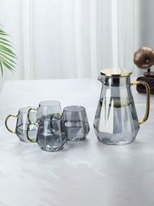 1pc Diamond Shaped Creative Fashionable High-Borosilicate Glass Cup, High-Quality Home Use Diamond Style Teapot