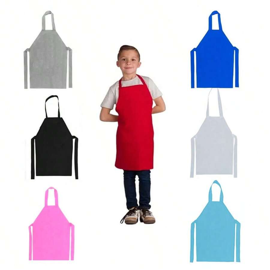 Paquete de 20 Mandiles Infantiles Económicos - Diversion y Limpieza - Blanco - Ver 1