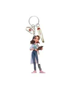 Nurse Doctor Keychain, Nurse Pattern Pendant, Bag Ornament, Acrylic Flat Keychain, Creative Accessory Accessories, Pendant Accessories That Can Be Hung On Backpacks, Phone Cases, Keychains, Car Decoration Pendant, Suitable For Both Boys And Girls, Suitable For Nurses, Doctors, Medical Workers, Gifts, Nurse's Day Gifts, The Best Gift For Medical Staff