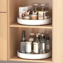 1pc Kitchen Turntable Multi-Functional Countertop Condiment Bottle Soy Sauce Vinegar Storage Rack, Fruit Plate 360 ​​Rotating Storage Rack, Home Kitchen Accessories,Plato Giratorio,Especieros De ,Especiero,Spice Rack,Lazy Susan,