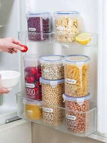 1 pezzo Contenitore per la conservazione dei cereali in plastica, barattolo di stoccaggio impermeabile, grande contenitore multifunzionale per la conservazione dei cereali, barattolo di stoccaggio per frigorifero da cucina, scatola per sigillare gli alimenti, barattolo per la conservazione dei cereali, scatola per alimenti spessa e trasparente, contenitore da cucina