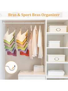 1pc Household Stainless Steel Folding Hanger, Underwear Underwear Drying Storage Rack Metal 8/4 Layer Underwear Bra Hook, Multi-Layer Thick Seamless Halter Vest Storage Rack