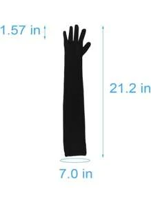 1 Pair Women's Fashionable Simple Mesh Gauze Long Gloves, Suitable For Decor, Travel, Party Matching, Halloween Accessories, Winter, Wedding, Casual, Polyester Autumn Accessories