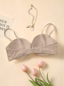 Peach Girl Beige Half-Cup Bra For Women With Detachable Straps, Off-The-Shoulder Invisible Glossy Comfortable Bra - Beige - View 8