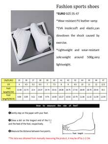 男女通用休闲系带运动鞋，百搭运动撞色运动鞋，学生鞋 - 白色 - 查看 5