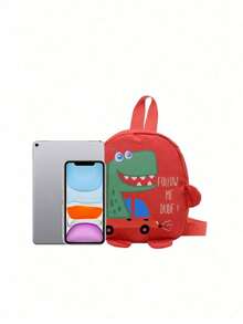 A Custom Bag With A Personalized Name Or Holiday Message. Customize Your Own Backpack. New Fashionable College Style Belt Mini Cartoon Dinosaur Print Decoration Polyester Fabric Zipper Adjustable Shoulder For Children Primary School Students To Go Back Outdoors On Vacation - Multicolor - View 12