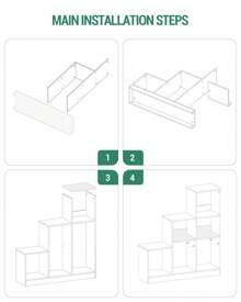 Libreria a 6 cubi con scomparti aperti, unità di scaffalatura a 3 livelli, pannelli regolabili, mobiletto, scaffale a cubo, unità di scaffalatura a più livelli, organizer espositivo per soggiorno, ufficio, camera da letto, bianco
